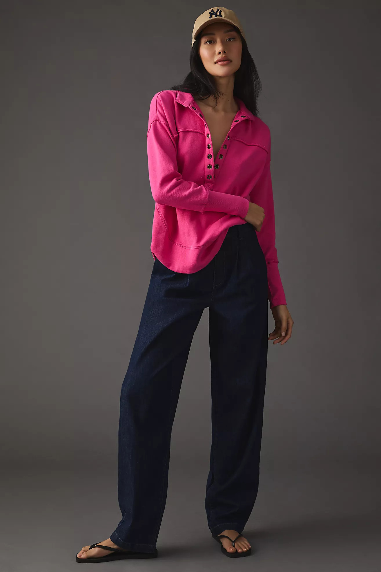 Pilcro Spliced Henley Top | Anthropologie (US)