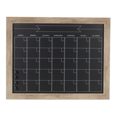 29" x 23" Beatrice Framed Magnetic Chalkboard Calendar Rustic Brown - DesignOvation: Wall Organizer, D-Ring Hangers | Target