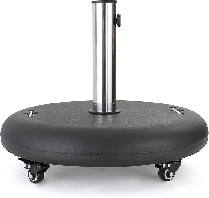 Christopher Knight Home Hayward 88lb Round Umbrella Base with Wheels and Stainless Steel Pole Han... | Amazon (US)