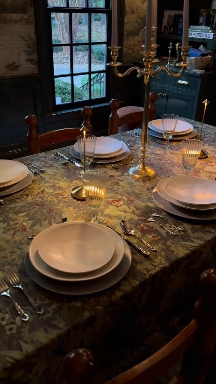 Pt 8 - We're turning our study into a dining room for Thanksgiving! I used a lot of what I had plus this beautiful new tablecloth 😍 Final look to come! Linked everything for you here 🤎
 

 #LTKParties

#LTKHoliday #LTKHome