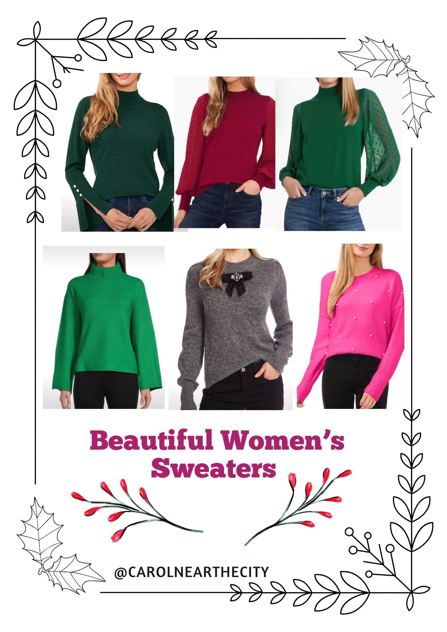 Beautiful sweaters for women in vibrant colors for gifting others or yourself! 

#womenssweaters #holidaysweaters #greensweater #cecesweater

Holiday sweaters | Casual style | pretty sweaters | gifts for her | embellished sweater | Winter outfits | Winter style | pink sweater | green sweater 

#LTKGiftGuide #LTKHoliday #LTKstyletip