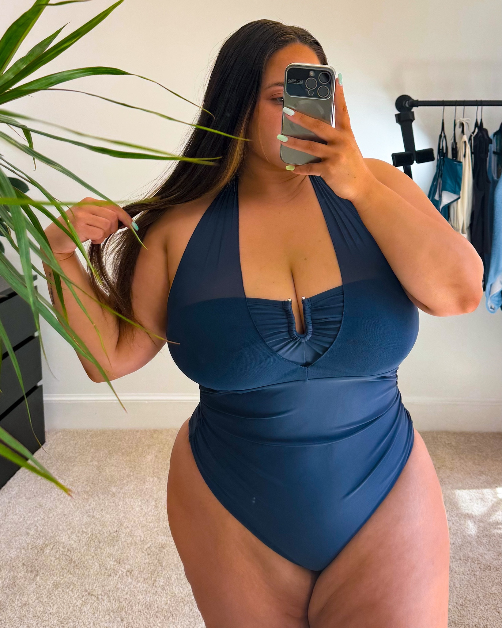 Cupshe Mesh halter neck one piece swimsuit shown in size XL. 

5’2” / size 14-16 / 38J 

Tummy control, one piece swimsuit, full coverage swim, mom swimsuits , midsize , curvy , large chest , affordable , summer 

#LTKMidsize #LTKStyleTip #LTKSwim