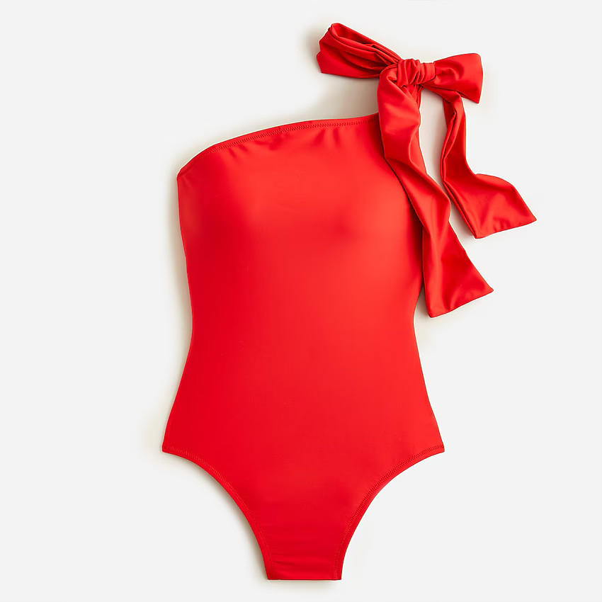 Bow one-shoulder one-piece | J. Crew US