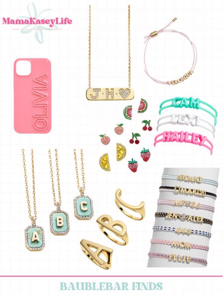 Bauble bar jewelry, personalized jewelry, monogram jewelry, customized phone game, personalized name phone case, bracelets for teens and kids, name bracelet, initial ring, fruit earrings, kids gifts, teen gifts, initial necklace


#LTKGiftGuide #LTKFindsUnder50 #LTKKids