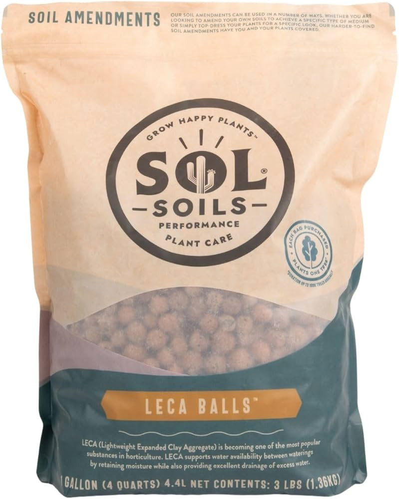 Sol Soils LECA Balls - Lightweight & 100% Natural Hydroponic Clay Pebbles for Plants - Soil Amend... | Amazon (US)