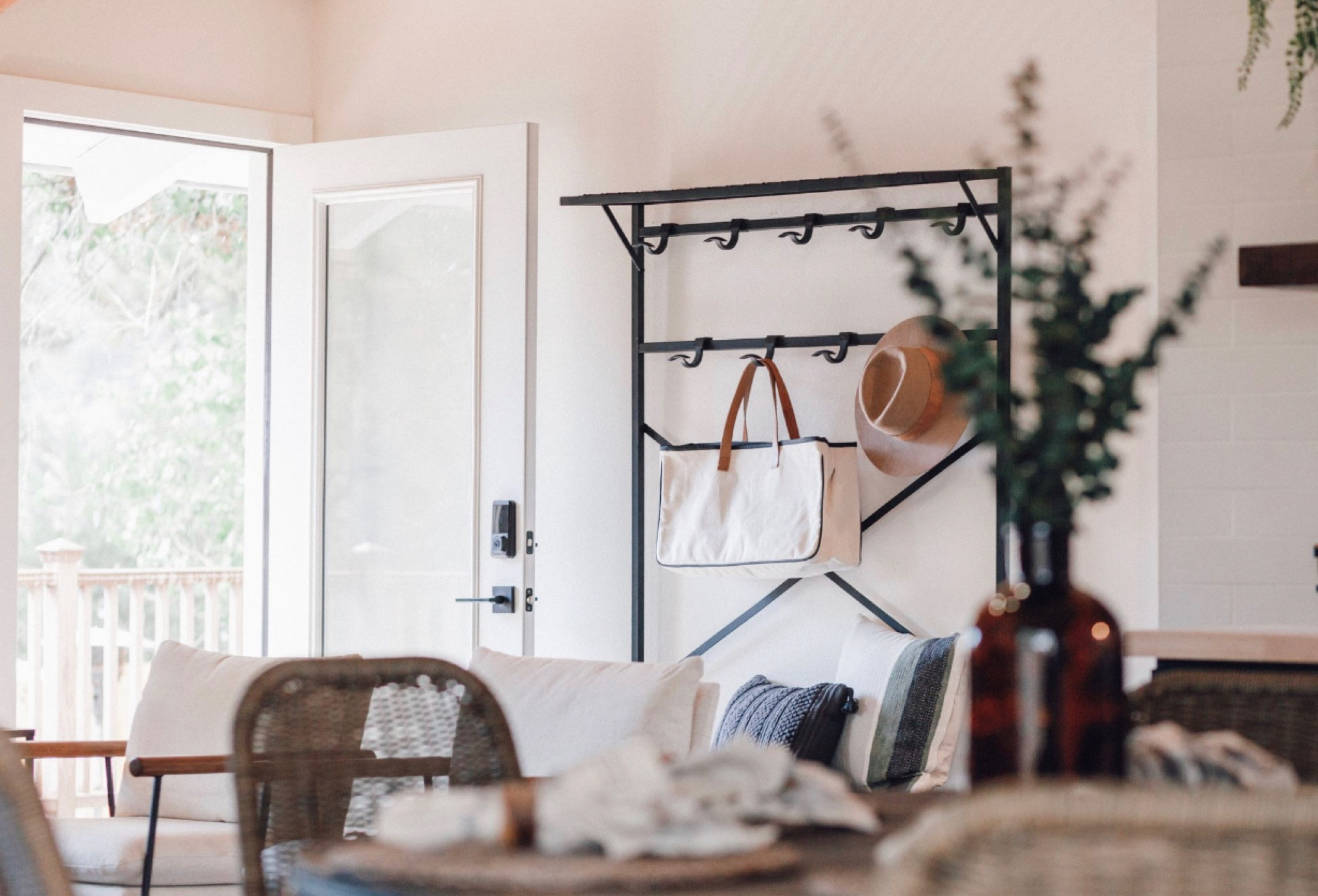 Linking this entry rack/bench. It’s perfect for a spot to hang your coats and bags when you enter our cabin. 

#LTKhome