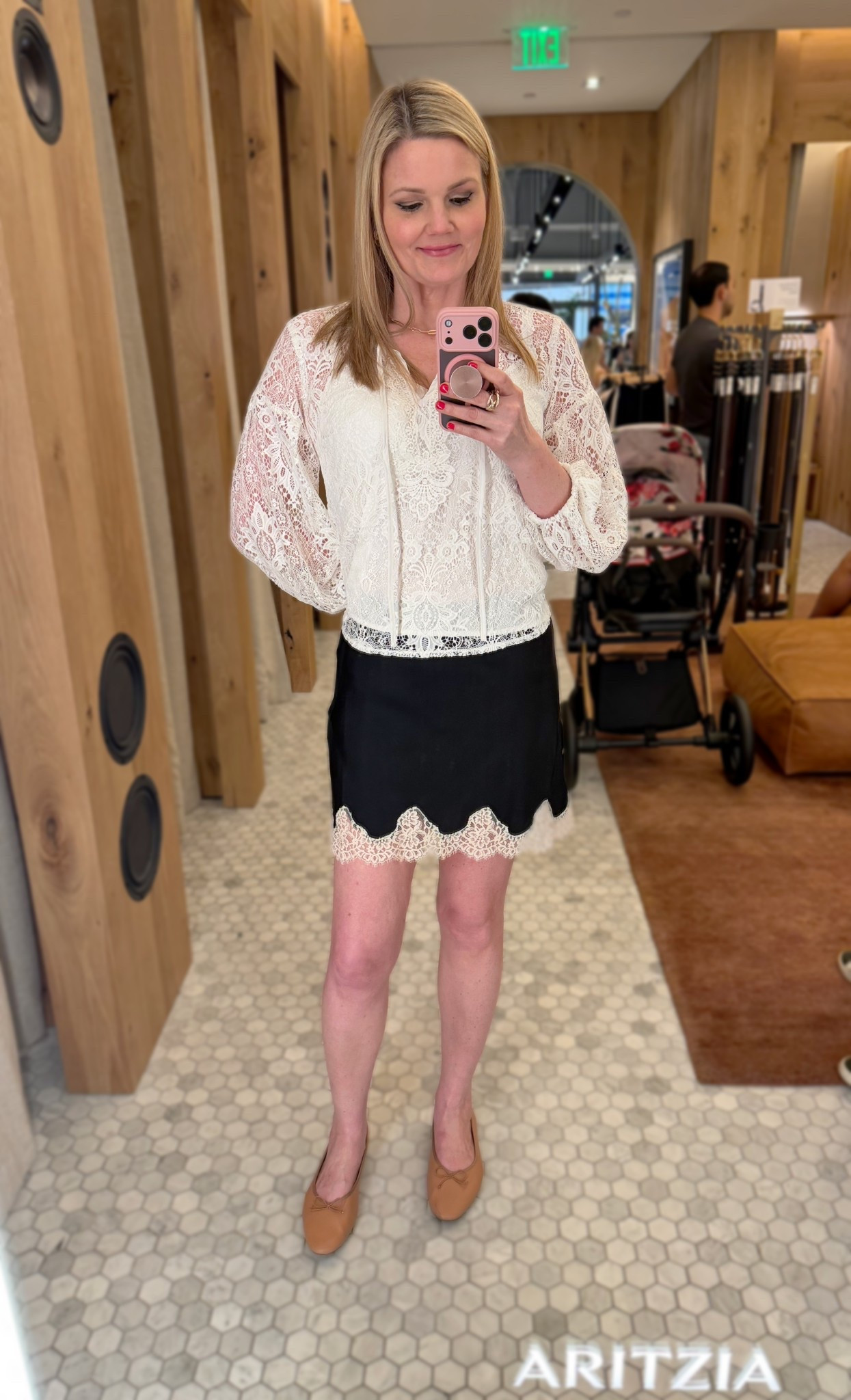 New Aritzia lace trim satin mini skirt. Lace top. Small in skirt and top  

#LTKootd #LTKOver40 #LTKTall