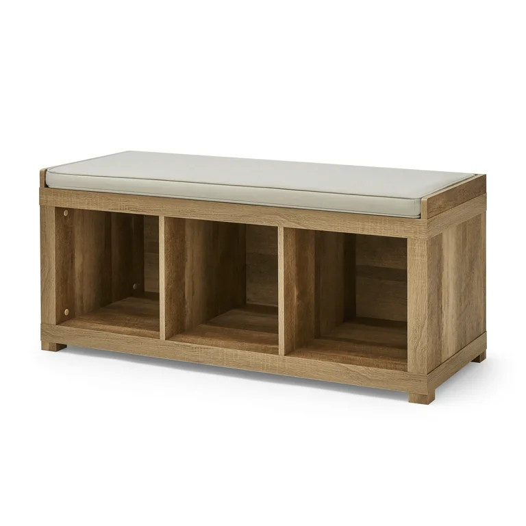 Better Homes & Gardens 3-Cube Storage Organizer Bench, Weathered - Walmart.com | Walmart (US)