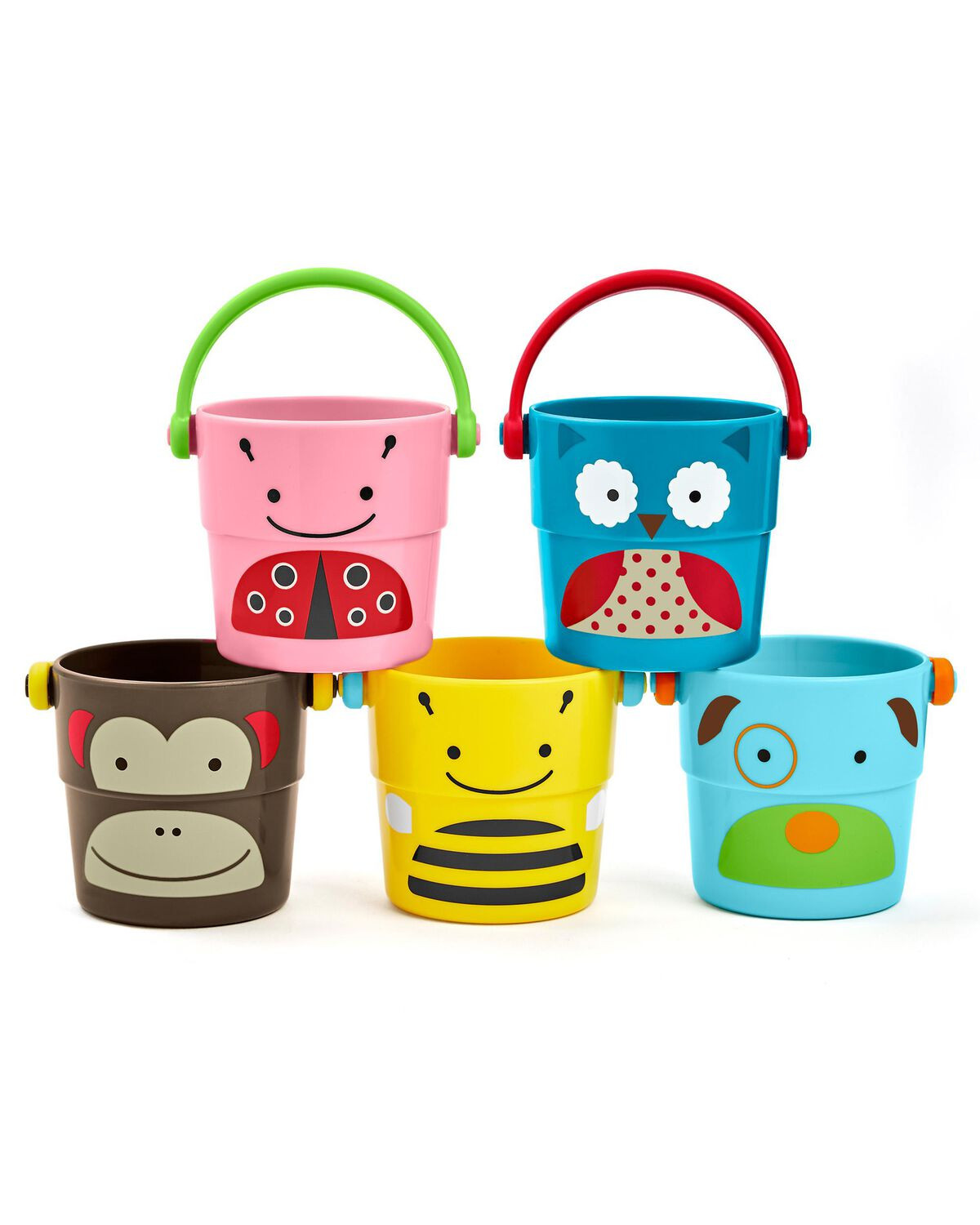 Multi ZOO® Stack & Pour Buckets Baby Bath Toy | carters.com | Carter's