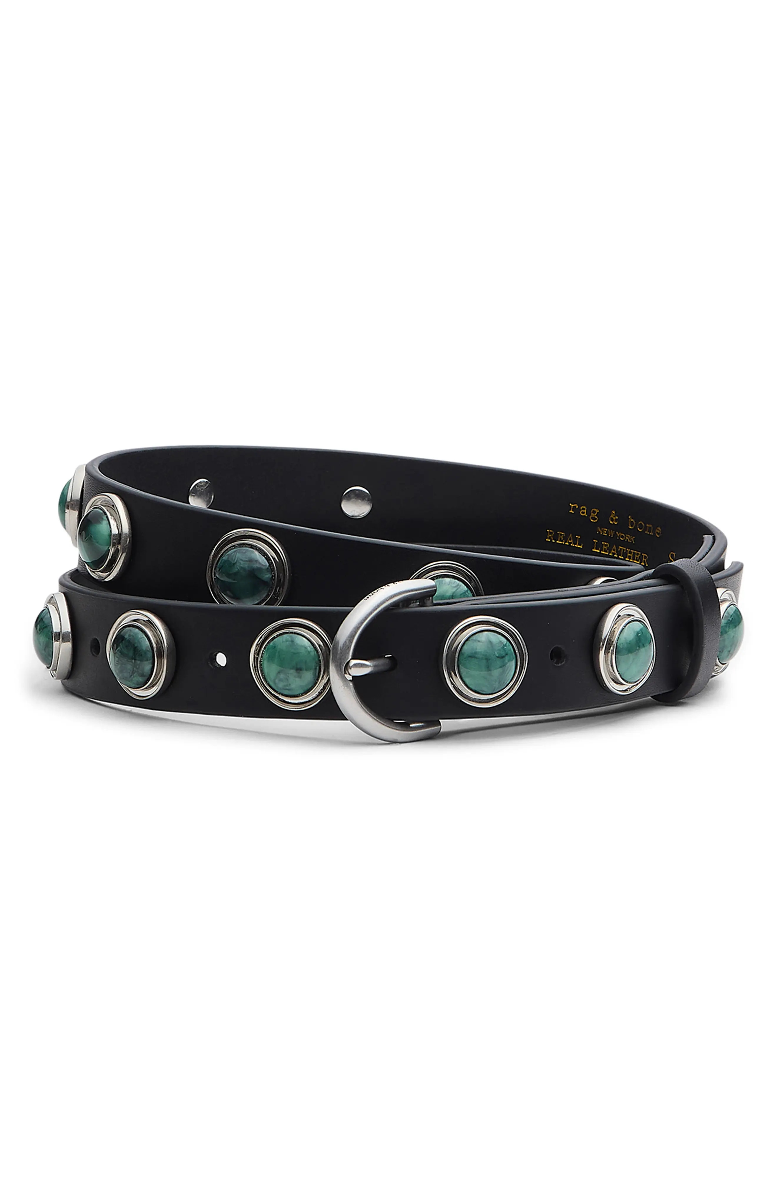 Celia Studded Stone Leather Belt (Women) | Nordstrom | Nordstrom