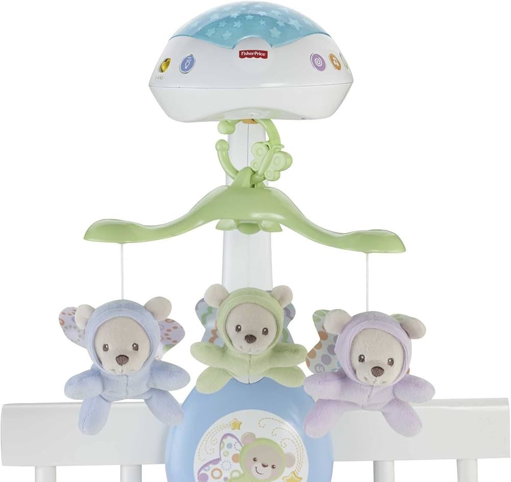 Fisher-Price Baby Crib Toy, 3-in-1 Cot Mobile, Butterfly Dreams Sound Machine with Light Projecti... | Amazon (UK)