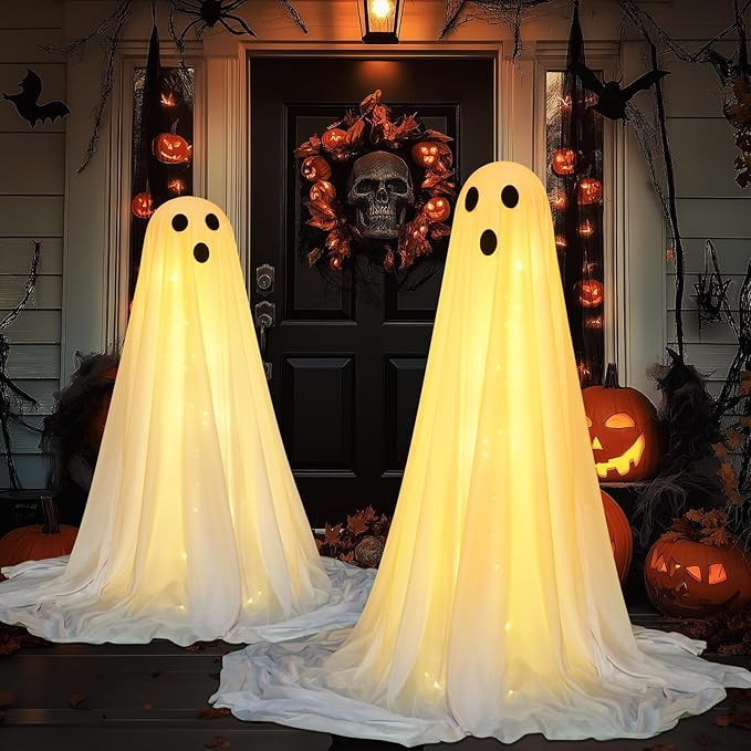 Yivsen Halloween Decor Outdoor 2 Pack DIY Spooky Ghost with Lights Decorations Halloween Exterieu... | Amazon (CA)