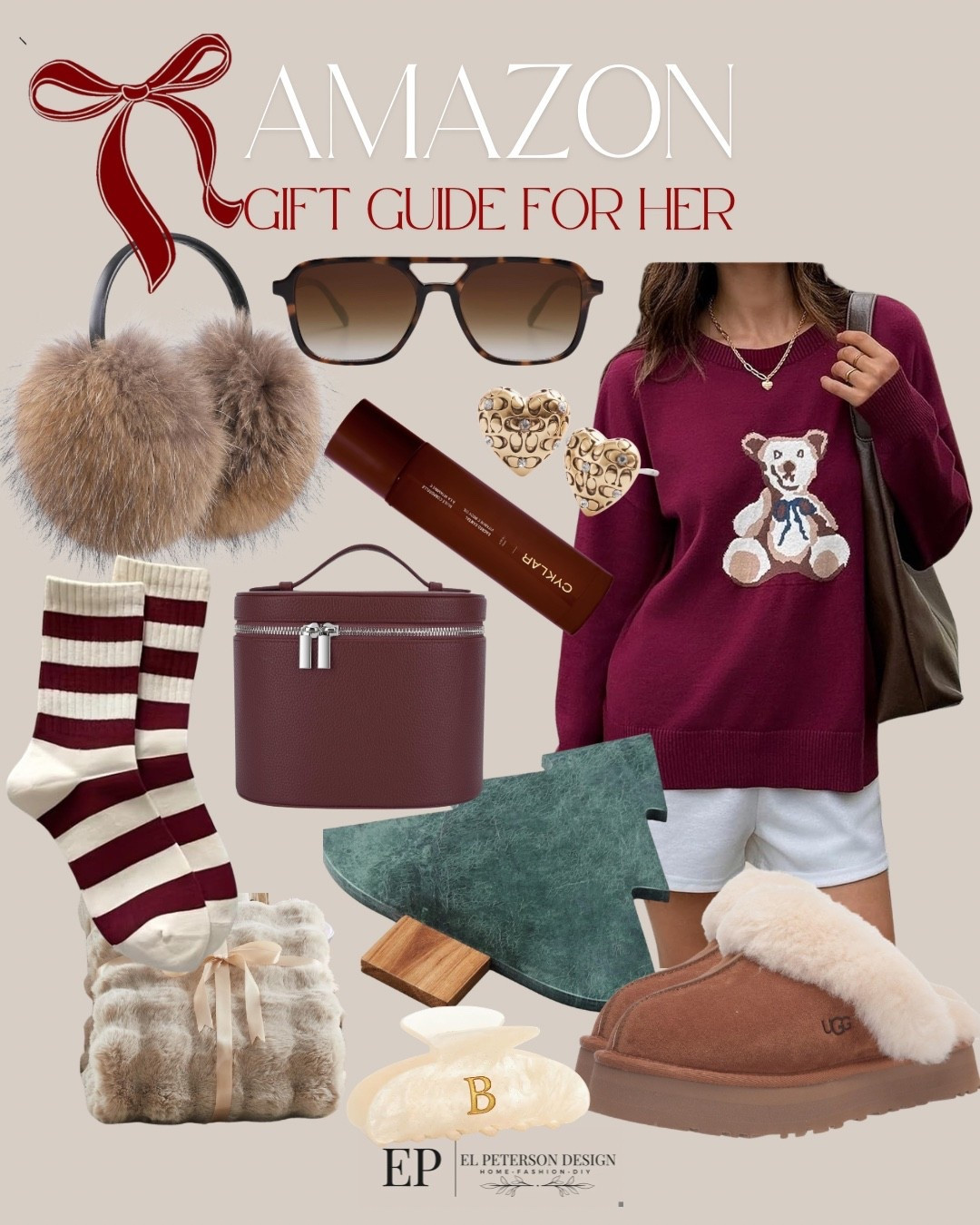 Amazon
Gift guide for her
Socks
Makeup bag
Cheese board
Sweater
Slippers
Sunglasses
Earmuffs
Blanket 
Earrings
Claw slip 

#LTKFindsUnder100 #LTKFindsUnder50 #LTKGiftGuide