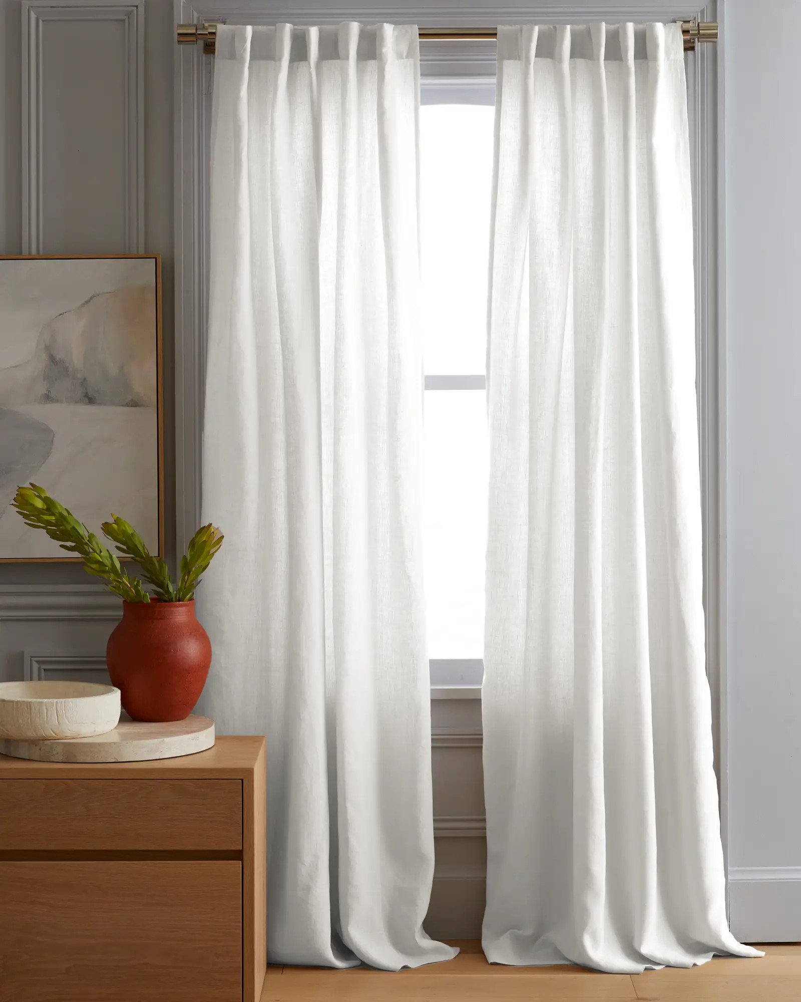European Linen Curtain in White | Quince