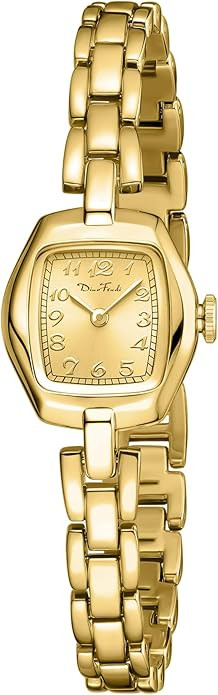 Diaofendi Small Gold Women's Watch,Stainless Steel Band Vintage Ladies Womens Gold Watch Luxury B... | Amazon (US)