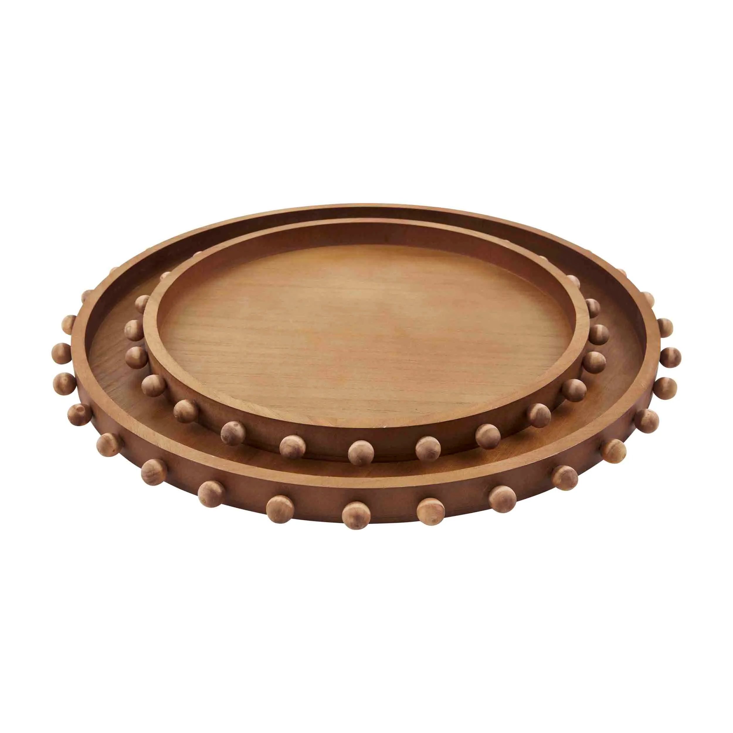 Wood Beaded Tray Set | Mud Pie (US)