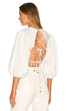 Suboo Aster Balloon Sleeve Top in White from Revolve.com | Revolve Clothing (Global)