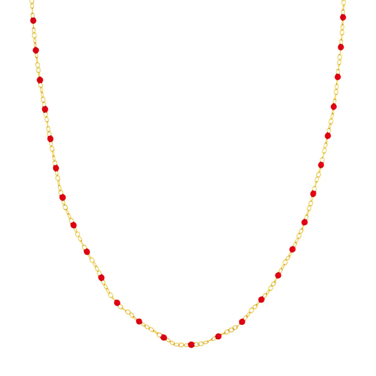 Red Enamel Bead Chain Necklace | J. Brooks Jewelers