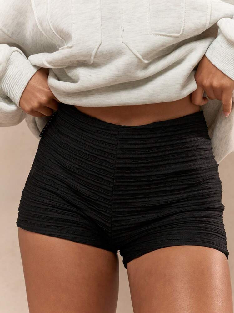 MISSGUIDED Punk Textured Ribbed Fitted Sweater Shorts | SHEIN
