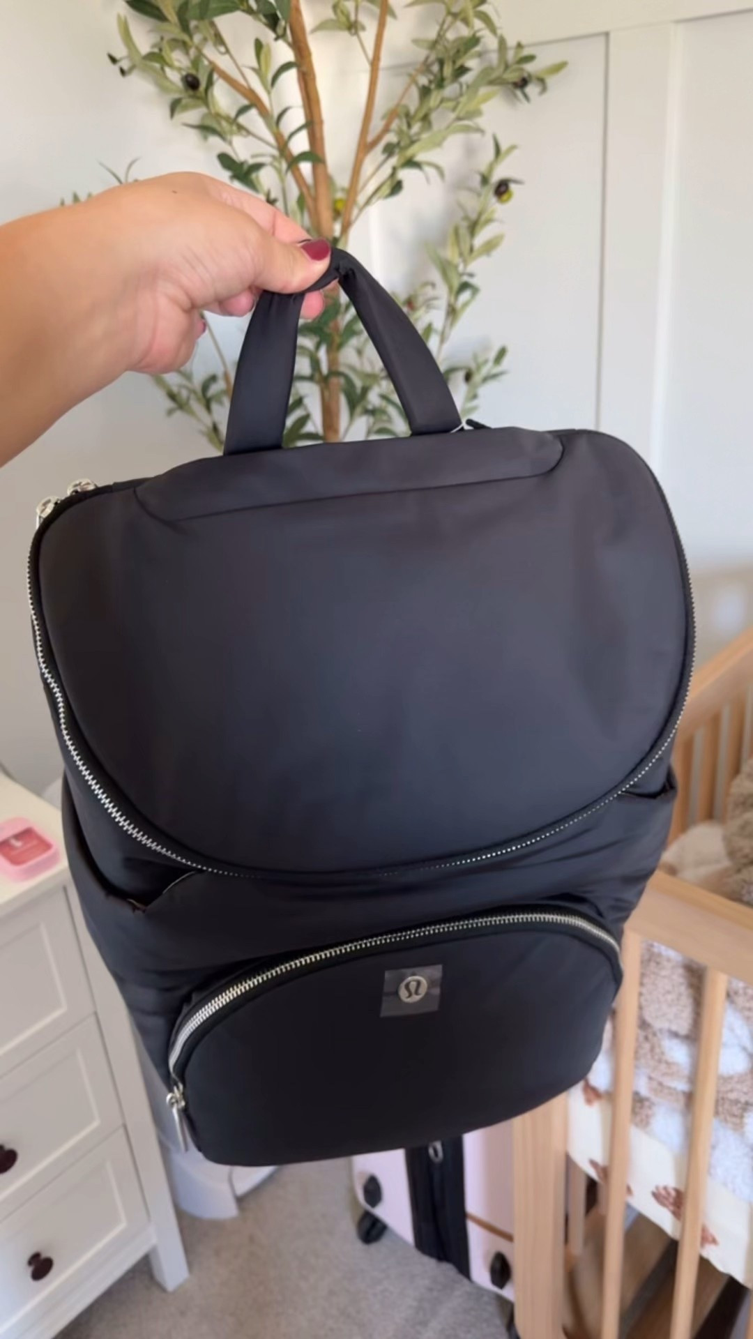 Lululemon diaper bag 🖤 
#diaperbag #traveldiaperbag #travelbag #babyregistryitems

#LTKTravel #LTKBaby #LTKmomlife