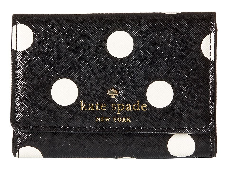 Kate Spade New York - Cedar Street Dot Darla (Black/Clotted Cream) Wallet | Zappos