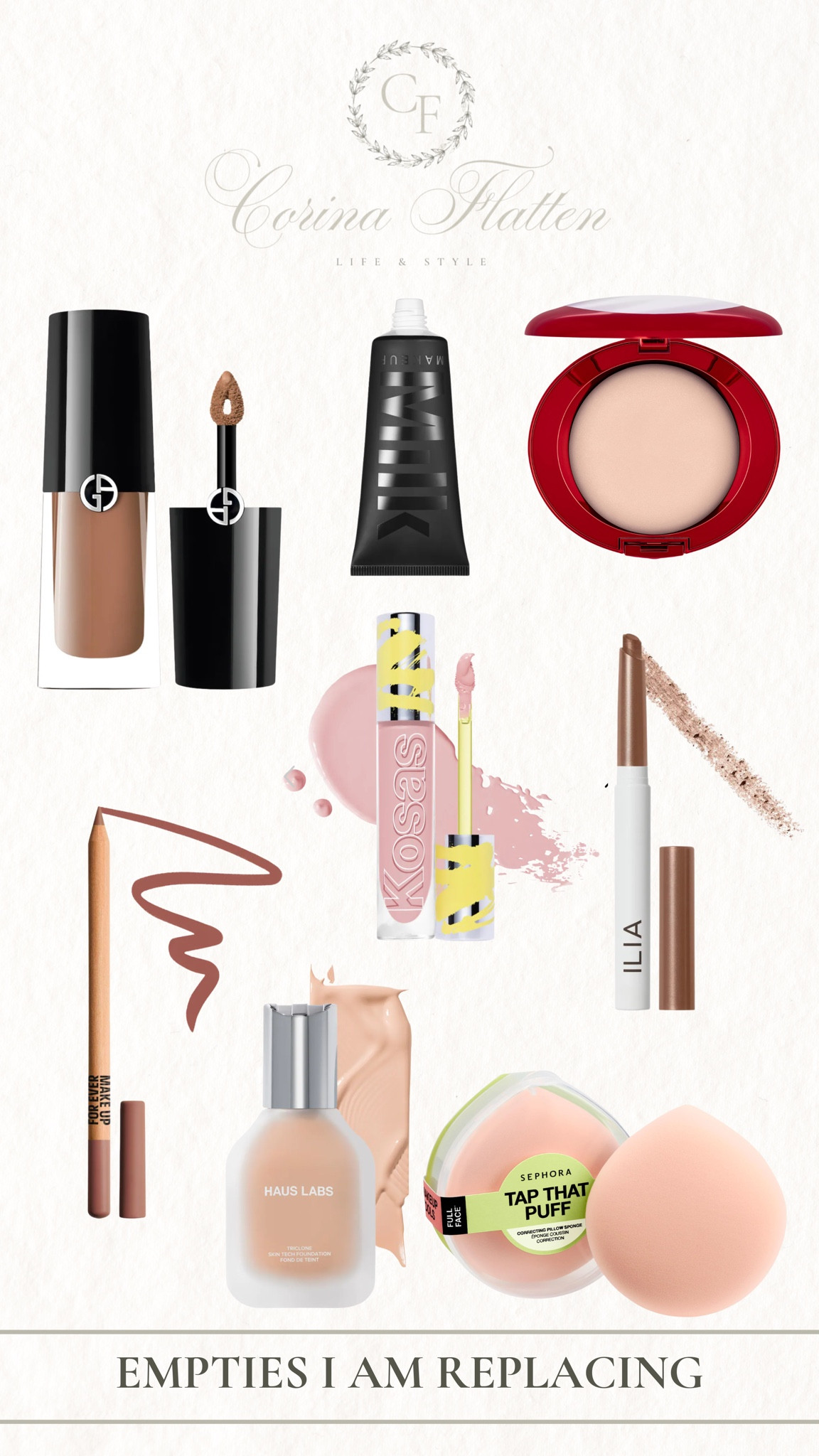 The midlife beauty products I buy on repeat!

Kosas, Milk, Ilia, Armani, concealer, powder, primer, lip liner, Makeup Forever

#LTKOver40 #LTKgrwm #LTKBeauty