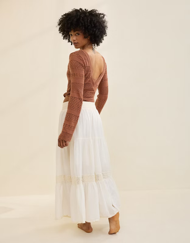 Aerie Reversible Crochet Wrap Sweater | Aerie