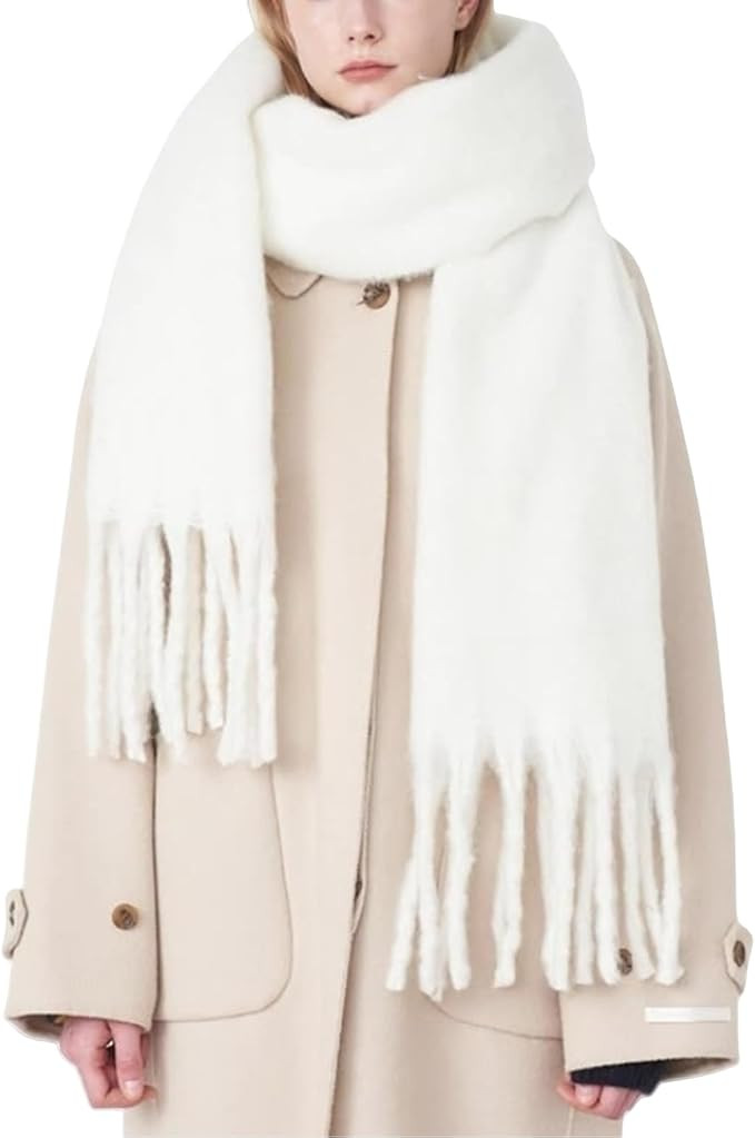 Chunky Scarf for Women Winter Oversized Thick Warm Tassel Scarves Cold Weather Large Blanket Soft... | Amazon (US)