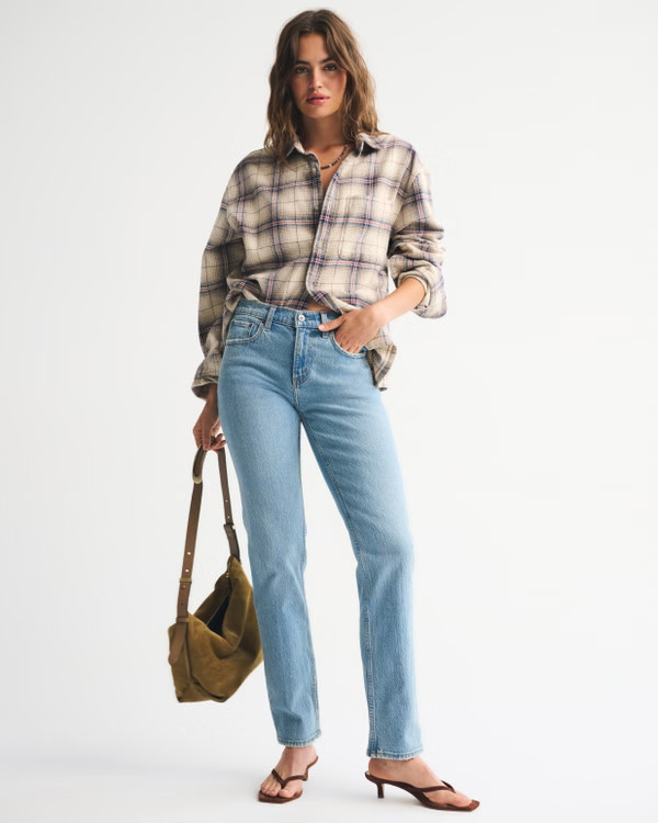 Mid Rise 90s Straight Jean | Abercrombie & Fitch (US)