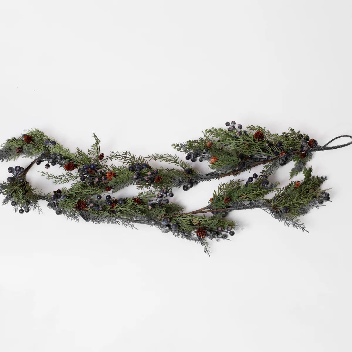 Faux Cypress Garland with Berries & Pinecones | Stoffer Home