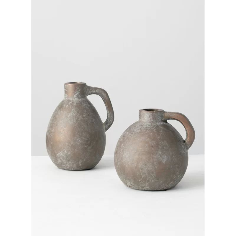 2 Piece Siegert Brown Ceramic Decorative Bottles Set | Wayfair North America