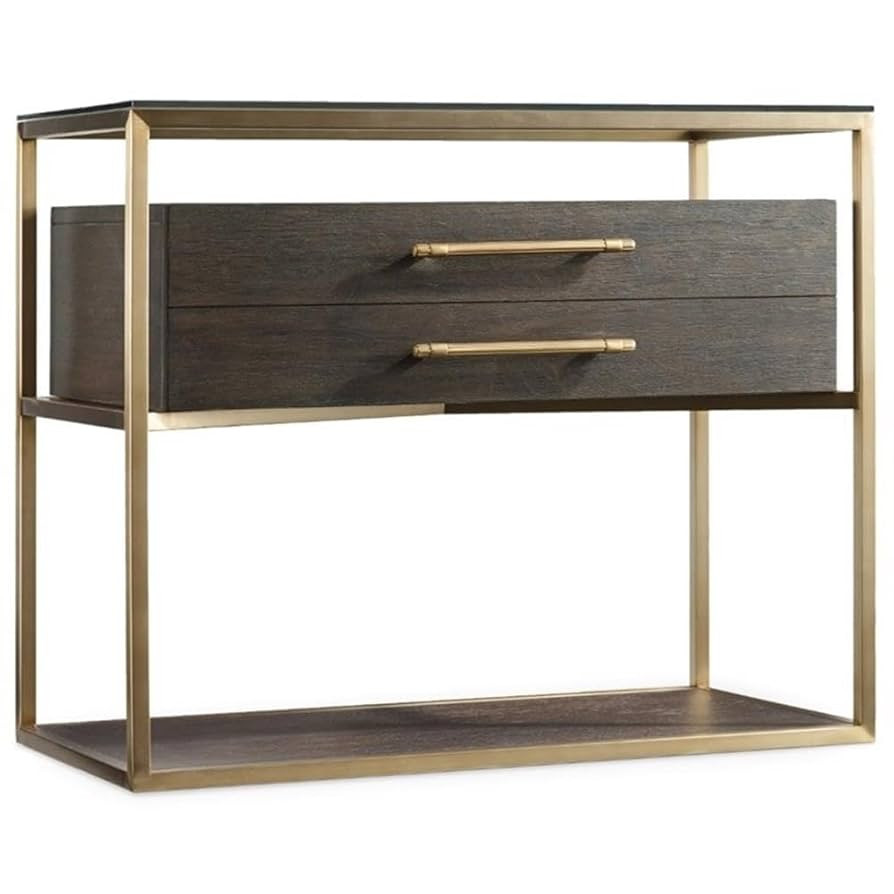 Beaumont Lane Nightstand in Midnight Brown and Brushed Brass | Amazon (US)