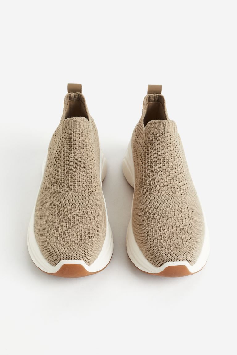 Fully-fashioned sock trainers - Beige - Ladies | H&M GB | H&M (UK, MY, IN, SG, PH, TW, HK)