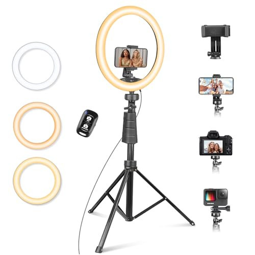 Eicaus 12" Ring Light with Tripod Stand and Phone Holder,Selfie LED Lighting with 62" Phone and Stand,Circle Ringlight for Photography,TIK Tok and YouTube,Compatible with iPhone, Android and Cameras | Amazon (US)