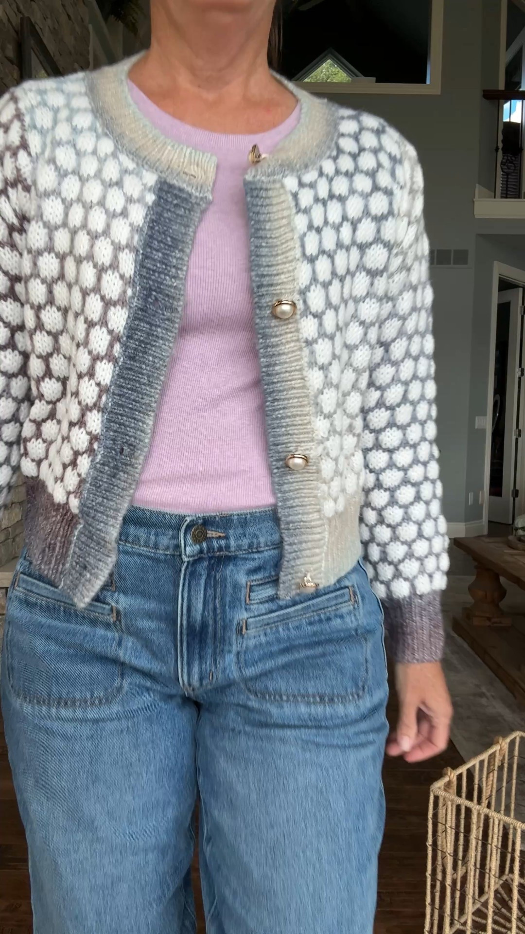 This is such a cute, unique cardigan! It is soft and incorporates a few different colors within the knit. It also comes in other color combinations. The jeans are my favorite relaxed straight legs for this fall and the lilac top pulls it all together. All 3 items are true to size. 
You can shop this look through the link in my instagram bio or on my post page of my YouTube channel  

#LTKStyleTip #LTKFindsUnder100