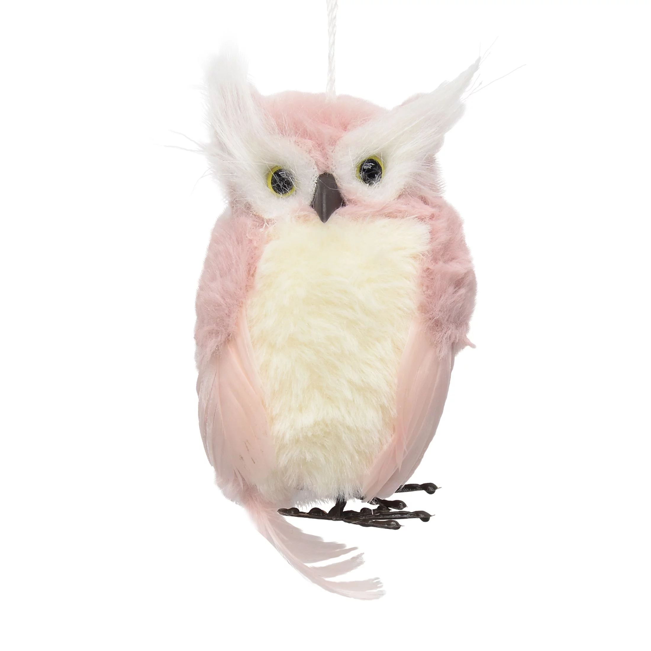 Holiday Time Blushful Season Pink Fur Owl Bird Figurine Ornament - Walmart.com | Walmart (US)