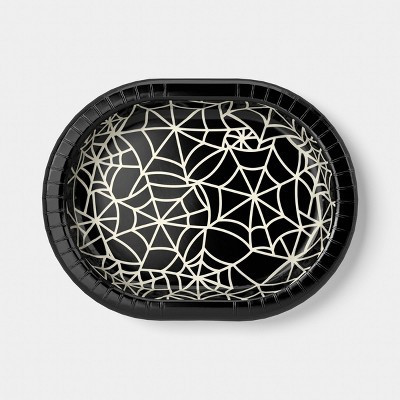 Spider Web Disposable Oval Plates - 12" - 10ct - Black - Hyde and EEK! Boutique™ | Target