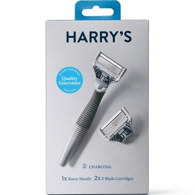 Harry's 5-Blade Men's Razor - 1 Razor Handle + 2 Razor Blade Cartridges - Charcoal | Target