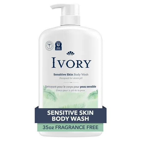 Ivory Mild and Gentle Body Wash, Fragrance-Free, for Sensitive Skin, 35 fl oz | Walmart (US)