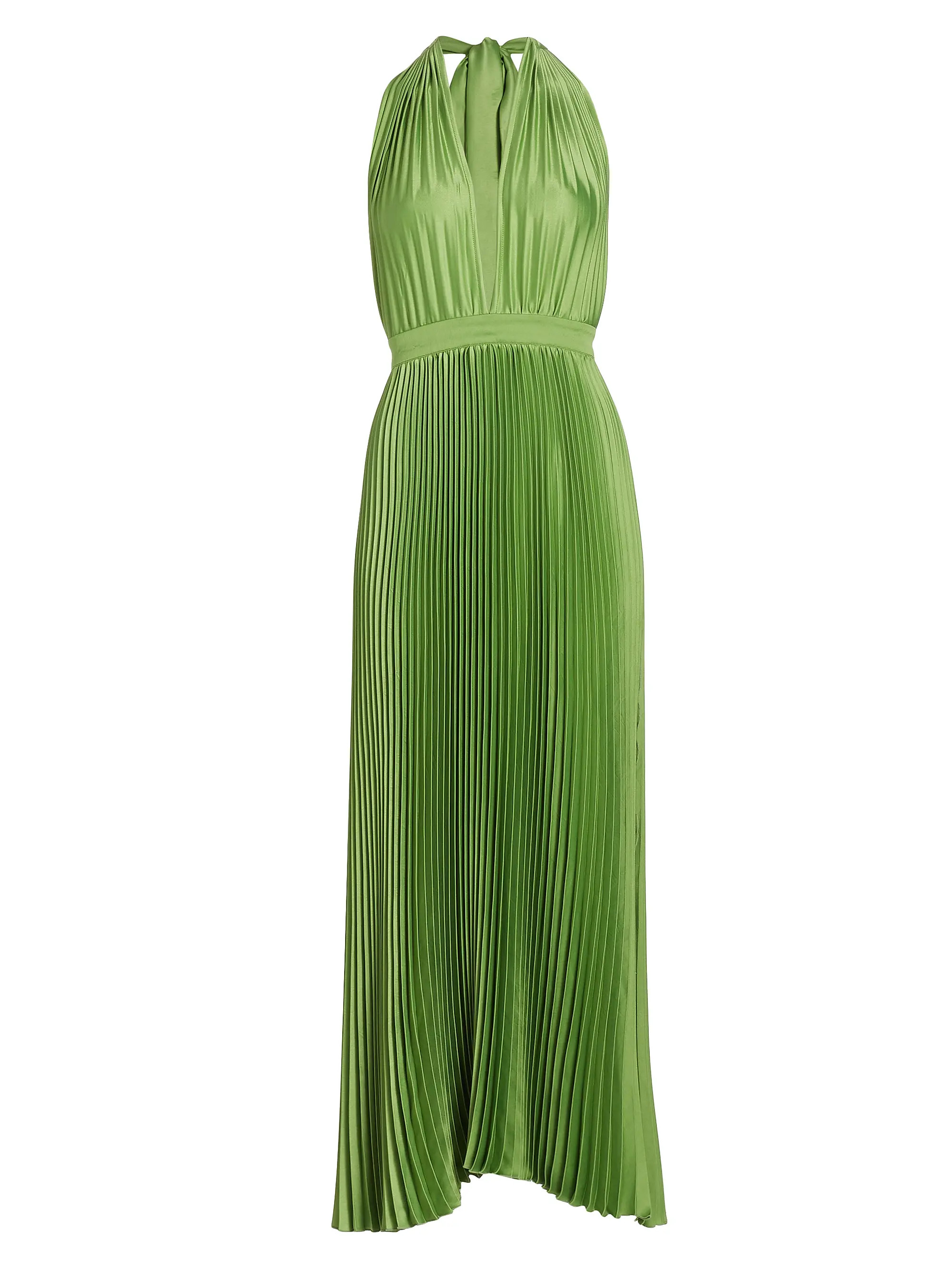 Shop L'Idée Les Éléments Moderniste Pleated Halter Gown | Saks Fifth Avenue | Saks Fifth Avenue