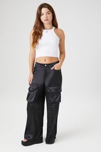 Satin Wide-Leg Cargo Pants | Forever 21 (US)