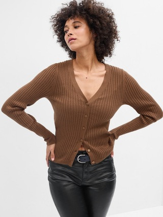 Ribbed V-Neck Cardigan | Gap Factory