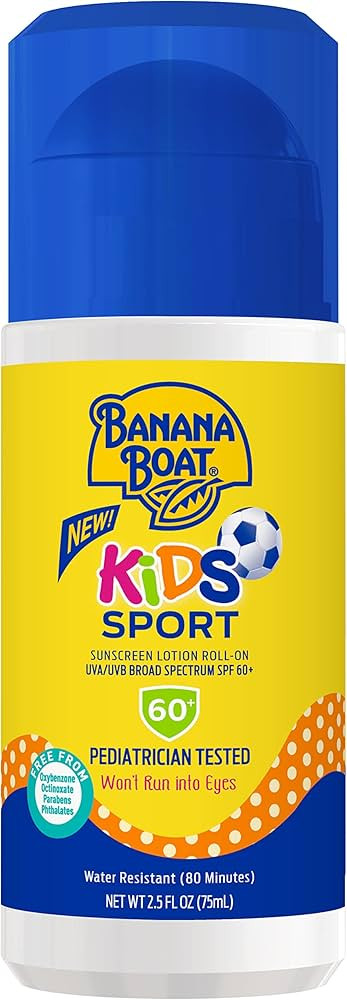 Banana Boat Kids Sport Roll-On Sunscreen Lotion, Broad Spectrum SPF 60+, 2.5 oz. | Amazon (US)