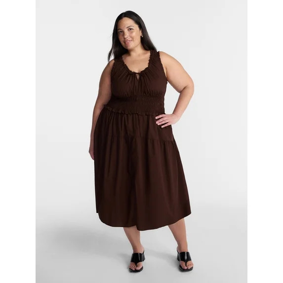 Terra & Sky Women’s Plus Sleeveless Smocked Dress, Sizes 0X-5X | Walmart (US)