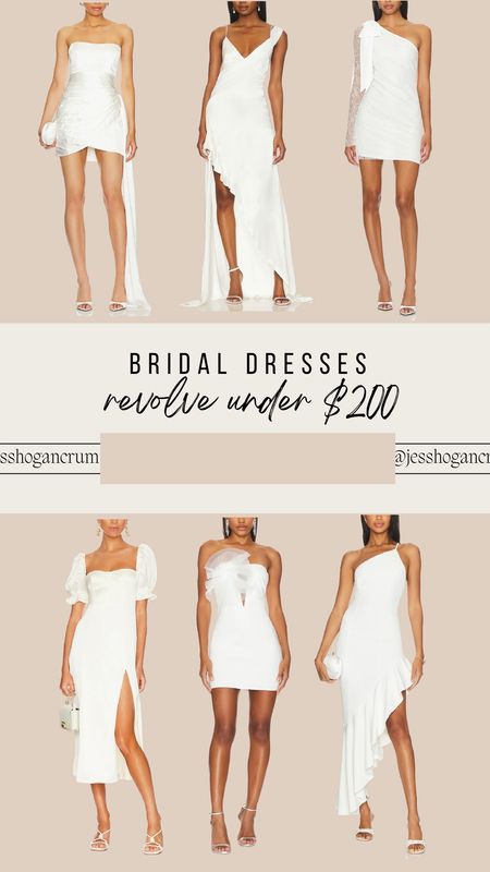 Bridal dresses from revolve under $200

White dresses, bridal shower dresses, bachelorette dresses, white dresses, fall weddings 

#LTKwedding #LTKparties #LTKstyletip