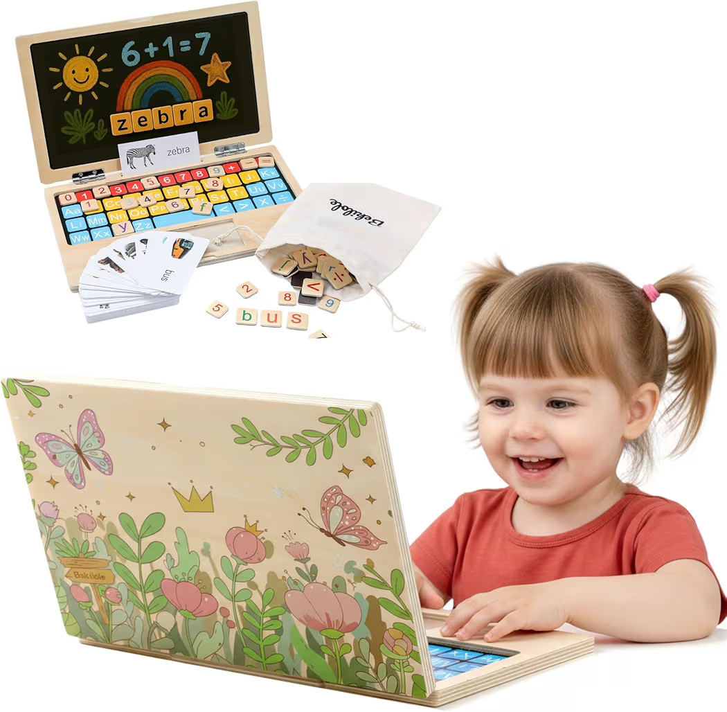 Montessori Toys 4 Year Old Girl Birthday Gifts 11.8" Floral Laptop, Homeschool Essentials, Educat... | Amazon (US)