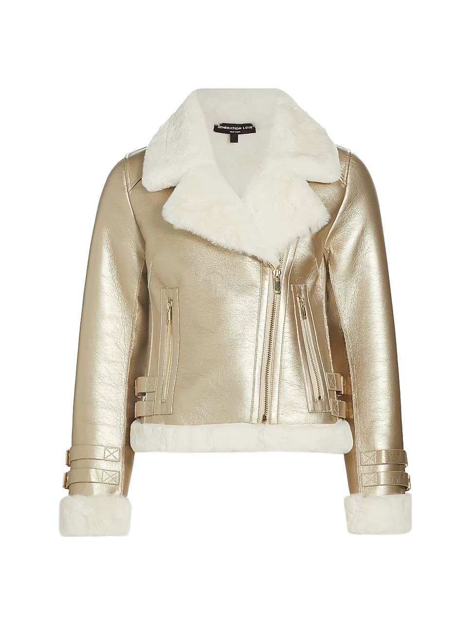 Dion Metallic Moto Jacket | Saks Fifth Avenue