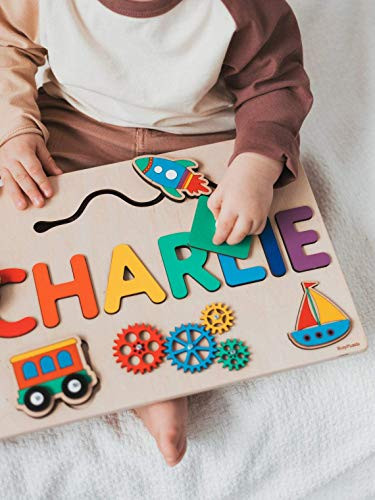 Amazon.com: Busy Name Puzzle for Girl and Boy First Birthday Gift Childrens Puzzle Montessori Toy... | Amazon (US)