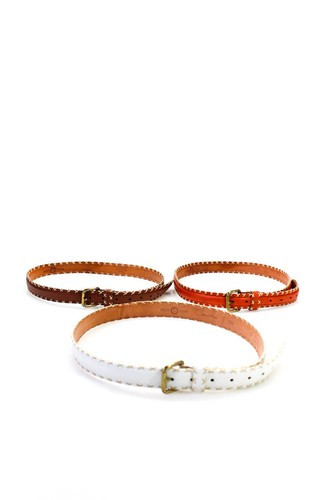 Jean Louis Fernandez Womens Brown Leather Whip Stitch Belt Size 36/90 Lot 3  | eBay | eBay US