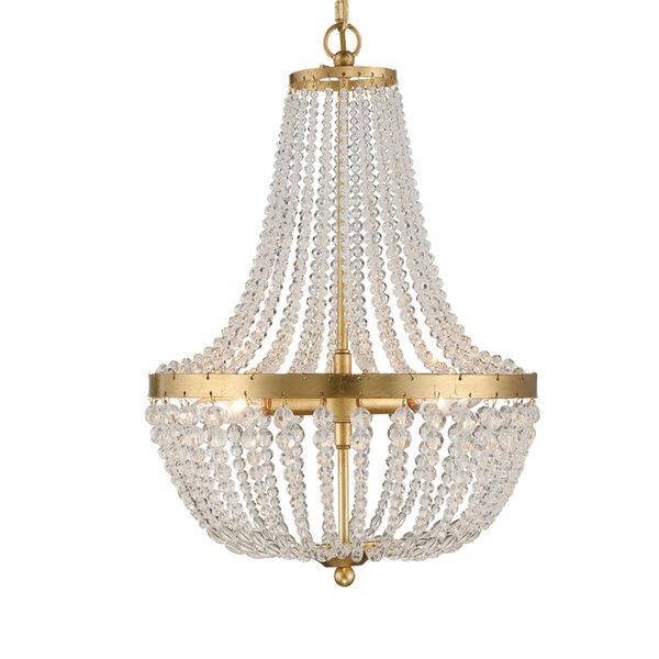 Rylee Antique Gold Three-Light Chandelier Convertible to Semi-Flush Mount | Bellacor